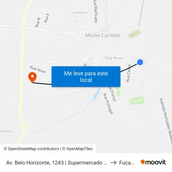 Av. Belo Horizonte, 1243 | Supermercado Jk to Fucamp map