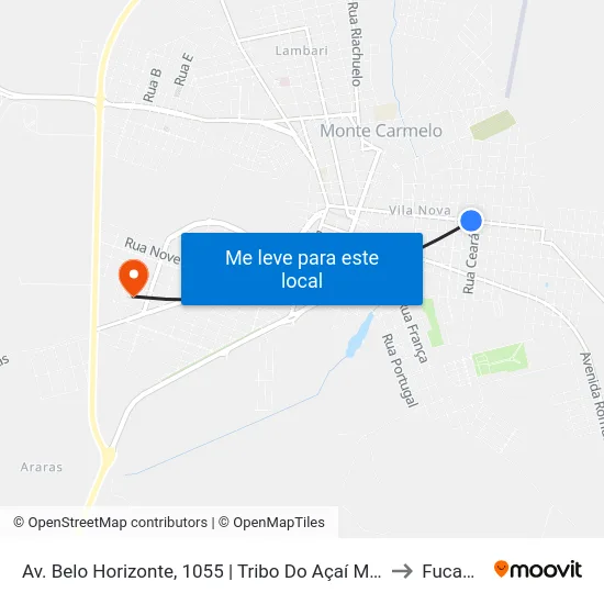Av. Belo Horizonte, 1055 | Tribo Do Açaí Mania to Fucamp map