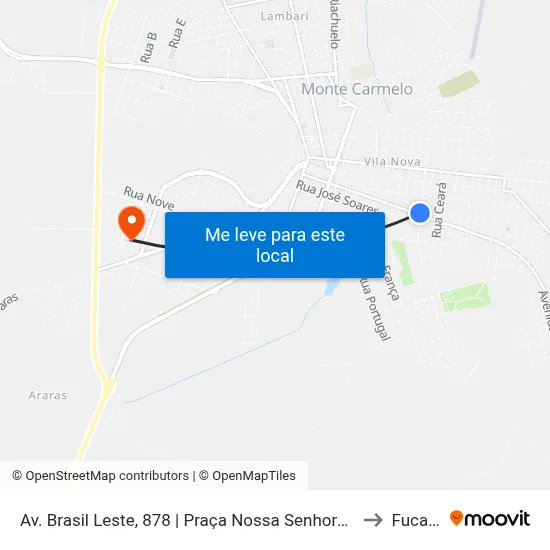 Av. Brasil Leste, 878 | Praça Nossa Senhora De Fátima to Fucamp map