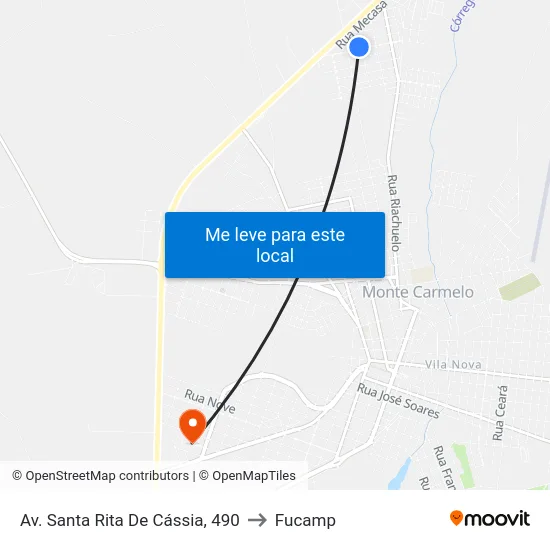 Av. Santa Rita De Cássia, 490 to Fucamp map