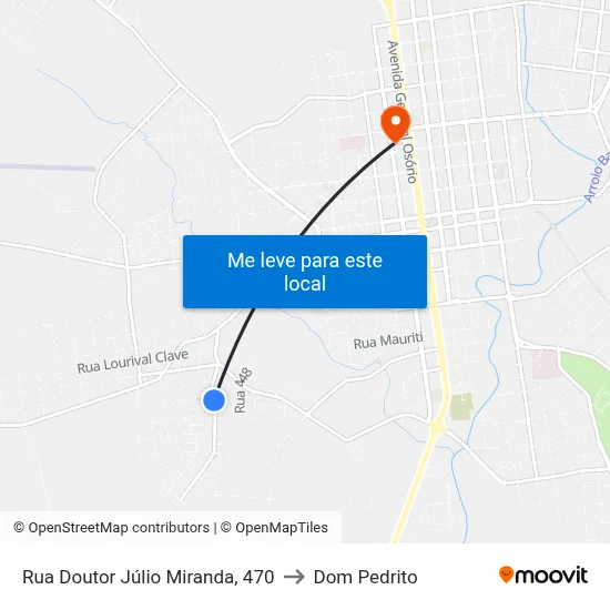 Rua Doutor Júlio Miranda, 470 to Dom Pedrito map