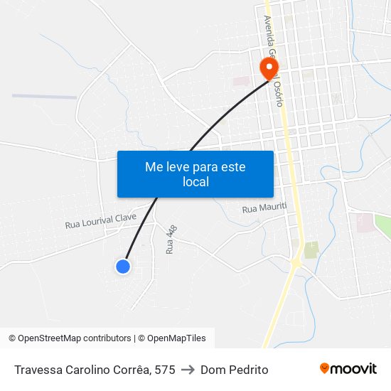 Travessa Carolino Corrêa, 575 to Dom Pedrito map