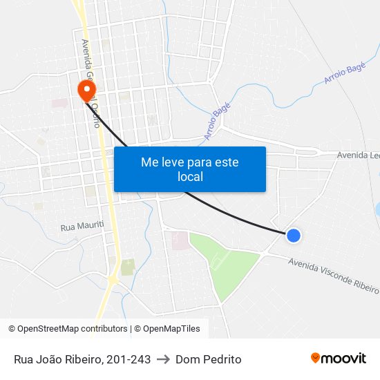 Rua João Ribeiro, 201-243 to Dom Pedrito map