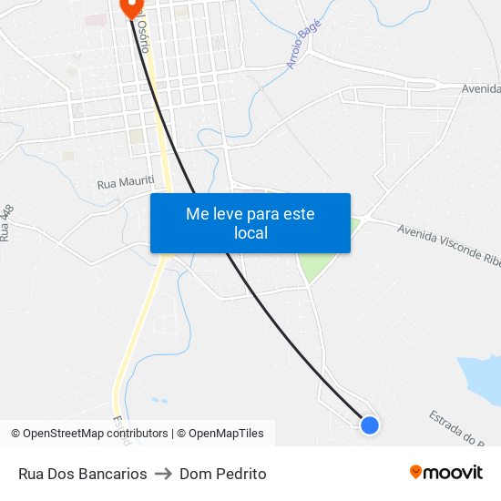 Rua Dos Bancarios to Dom Pedrito map