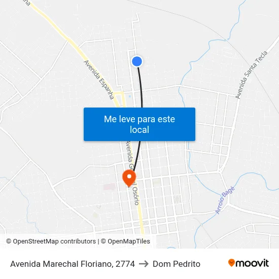 Avenida Marechal Floriano, 2774 to Dom Pedrito map