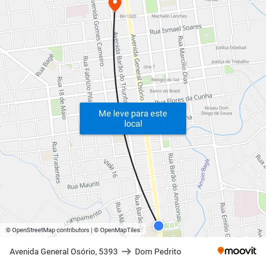 Avenida General Osório, 5393 to Dom Pedrito map