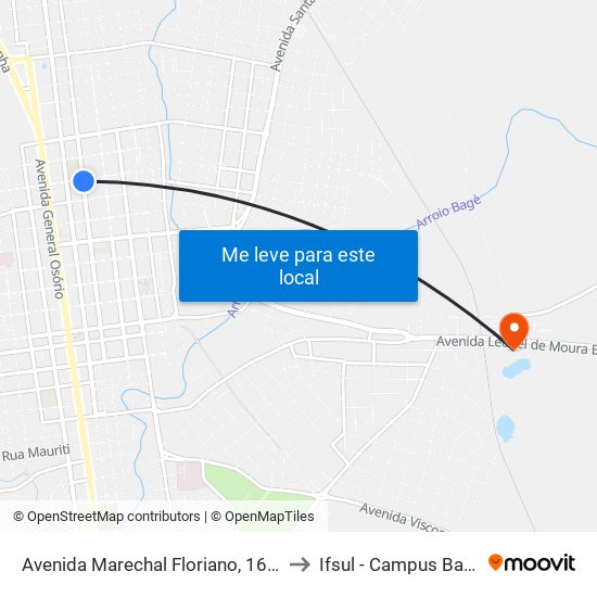 Avenida Marechal Floriano, 1689 to Ifsul - Campus Bagé map