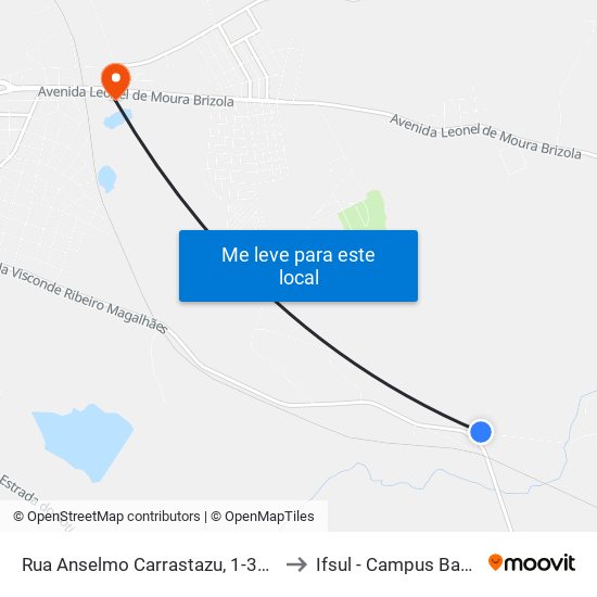 Rua Anselmo Carrastazu, 1-307 to Ifsul - Campus Bagé map