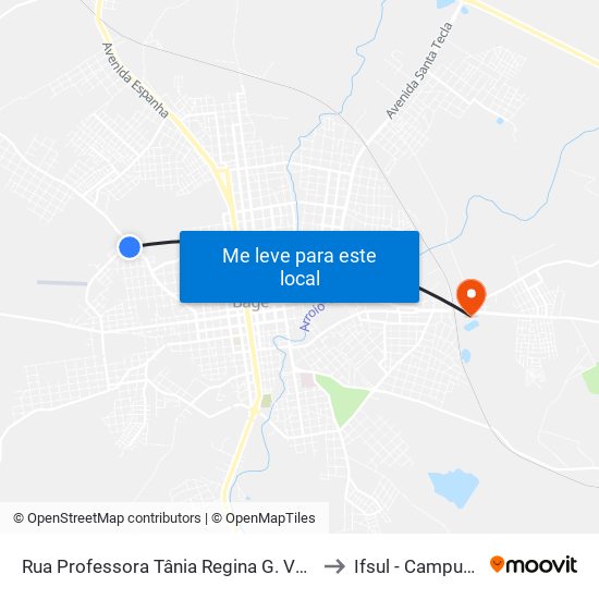 Rua Professora Tânia Regina G. Vaz Maciel, 21 to Ifsul - Campus Bagé map