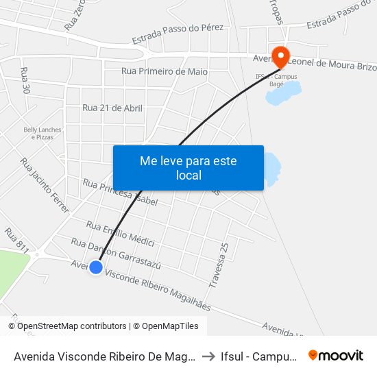 Avenida Visconde Ribeiro De Magalhães, 188 to Ifsul - Campus Bagé map