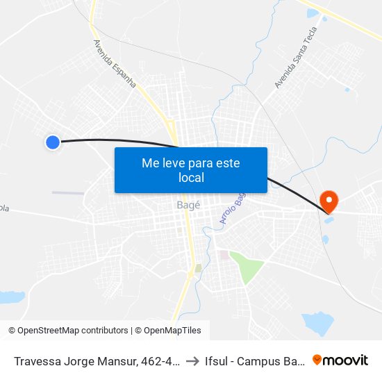 Travessa Jorge Mansur, 462-498 to Ifsul - Campus Bagé map