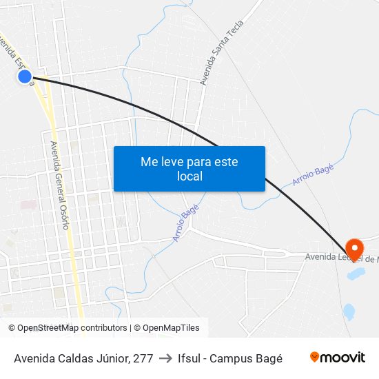 Avenida Caldas Júnior, 277 to Ifsul - Campus Bagé map