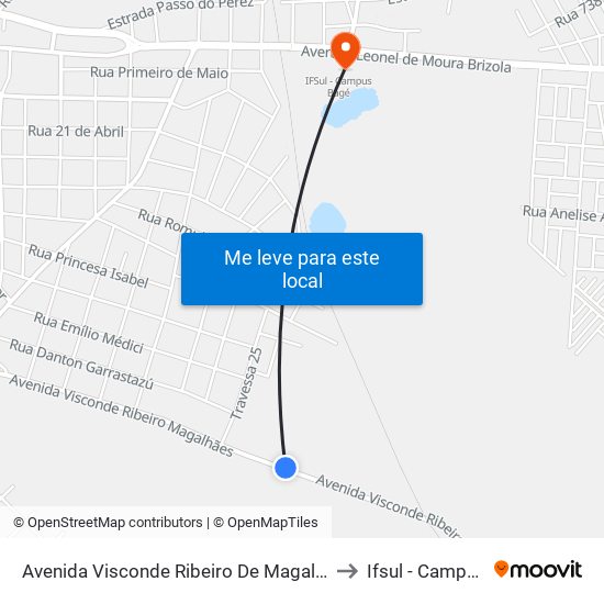 Avenida Visconde Ribeiro De Magalhães, 2412-2722 to Ifsul - Campus Bagé map