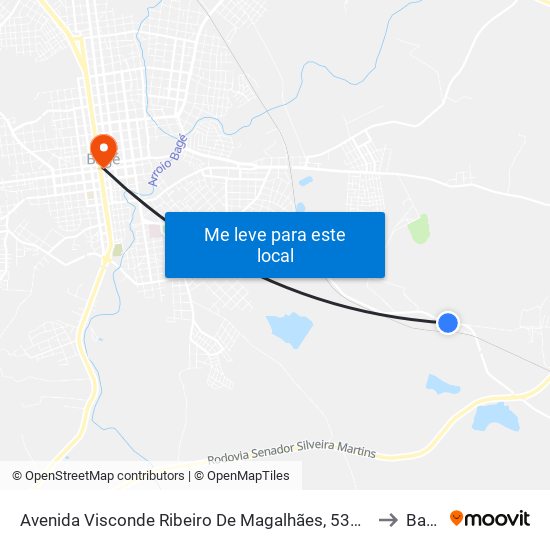 Avenida Visconde Ribeiro De Magalhães, 534-810 to Bagé map