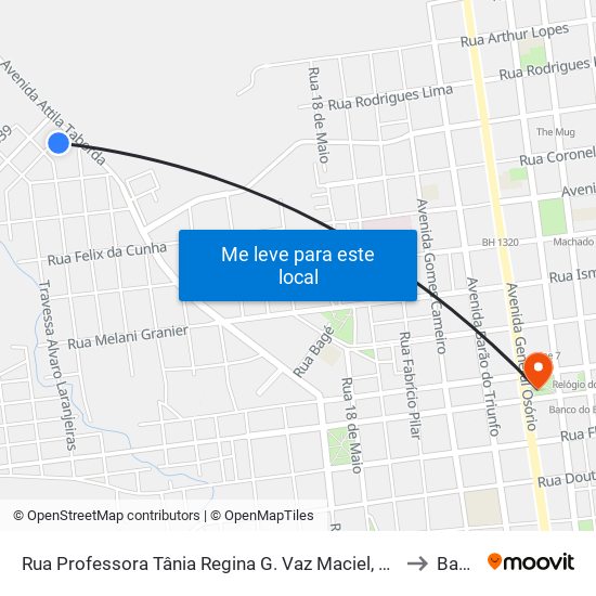 Rua Professora Tânia Regina G. Vaz Maciel, 70 to Bagé map