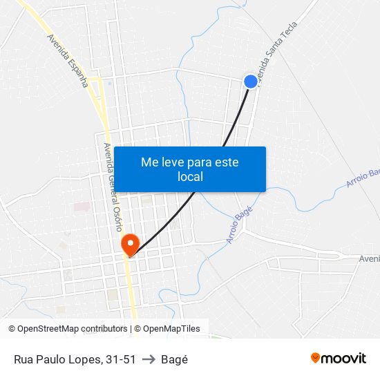 Rua Paulo Lopes, 31-51 to Bagé map