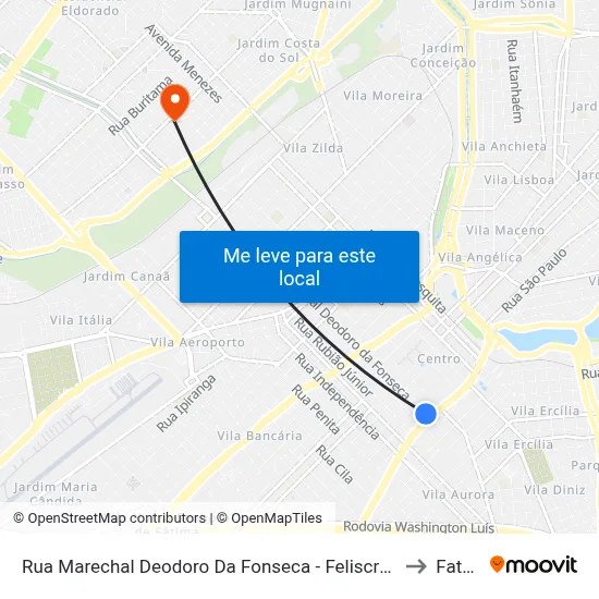 Rua Marechal Deodoro Da Fonseca - Feliscred to Fatec map