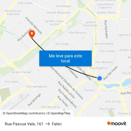 Rua Pascua Vale, 161 to Fatec map