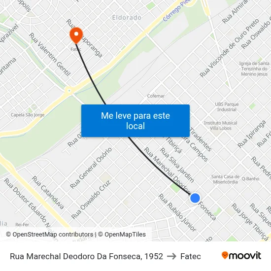 Rua Marechal Deodoro Da Fonseca, 1952 to Fatec map