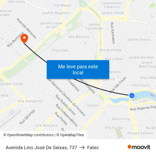 Avenida Lino José De Seixas, 737 to Fatec map
