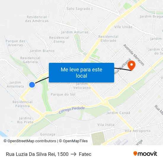 Rua Luzia Da Silva Rei, 1500 to Fatec map