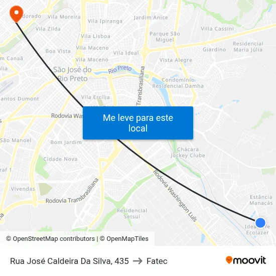 Rua José Caldeira Da Silva, 435 to Fatec map