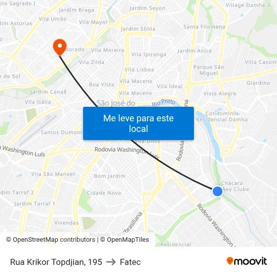 Rua Krikor Topdjian, 195 to Fatec map