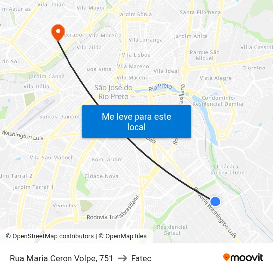 Rua Maria Ceron Volpe, 751 to Fatec map