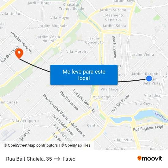 Rua Bait Chalela, 35 to Fatec map