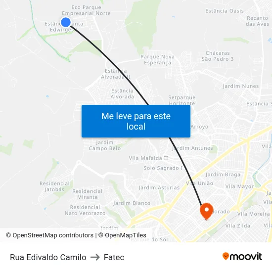Rua Edivaldo Camilo to Fatec map