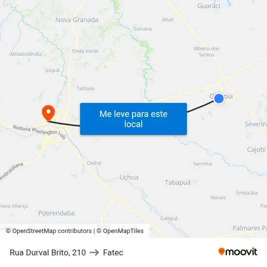 Rua Durval Brito, 210 to Fatec map