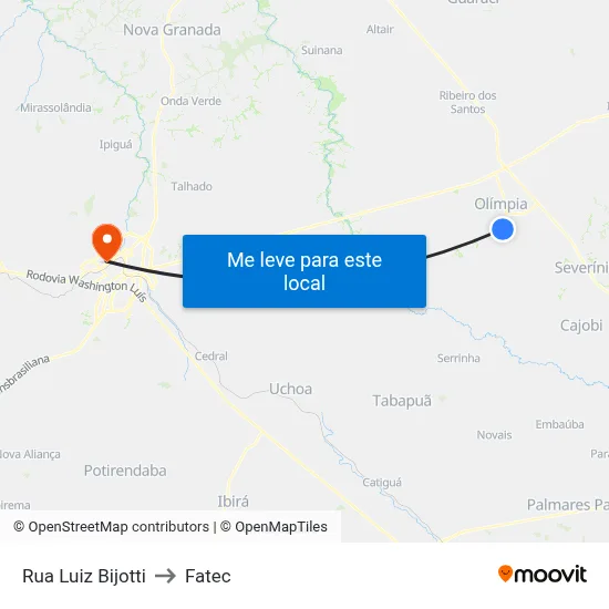 Rua Luiz Bijotti to Fatec map