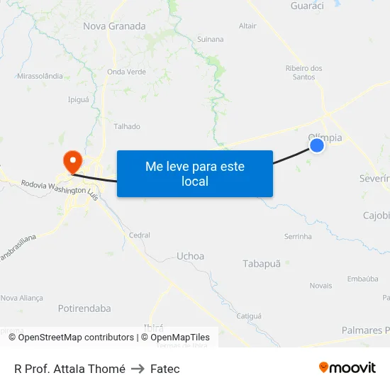 R Prof. Attala Thomé to Fatec map