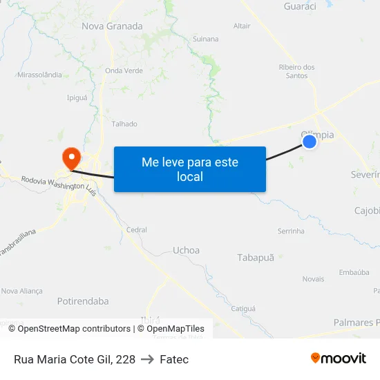 Rua Maria Cote Gil, 228 to Fatec map