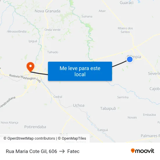Rua Maria Cote Gil, 606 to Fatec map