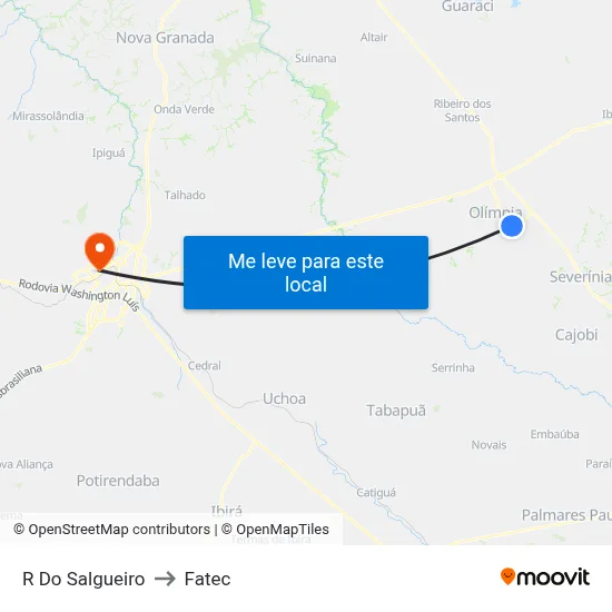 R Do Salgueiro to Fatec map