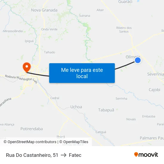 Rua Do Castanheiro, 51 to Fatec map