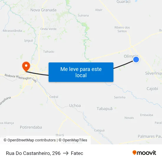 Rua Do Castanheiro, 296 to Fatec map