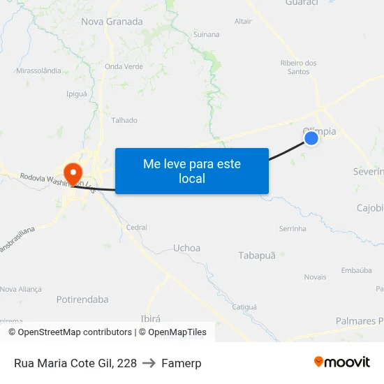 Rua Maria Cote Gil, 228 to Famerp map
