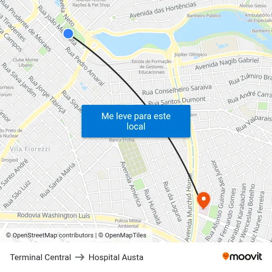 Terminal Central to Hospital Austa map