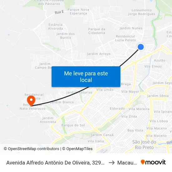 Avenida Alfredo Antônio De Oliveira, 3299-3305 to Macaubal map