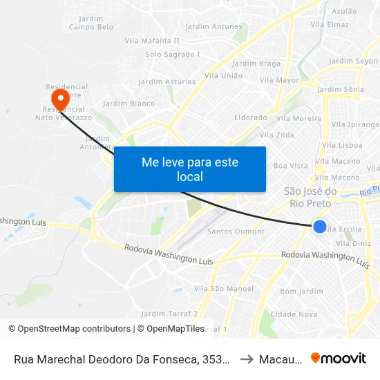 Rua Marechal Deodoro Da Fonseca, 3530-3538 to Macaubal map