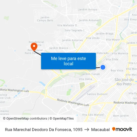 Rua Marechal Deodoro Da Fonseca, 1095 to Macaubal map