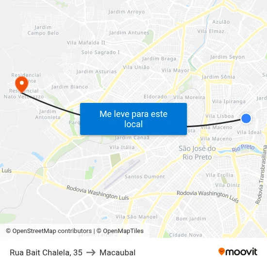 Rua Bait Chalela, 35 to Macaubal map
