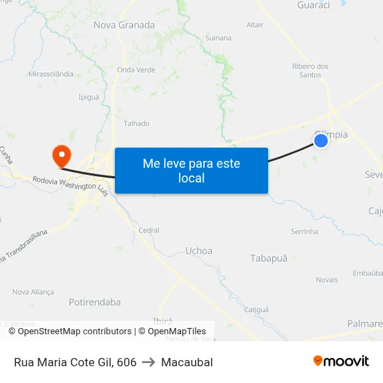 Rua Maria Cote Gil, 606 to Macaubal map