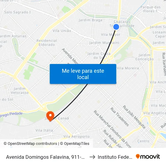Avenida Domingos Falavina, 911-981 to Instituto Federal map