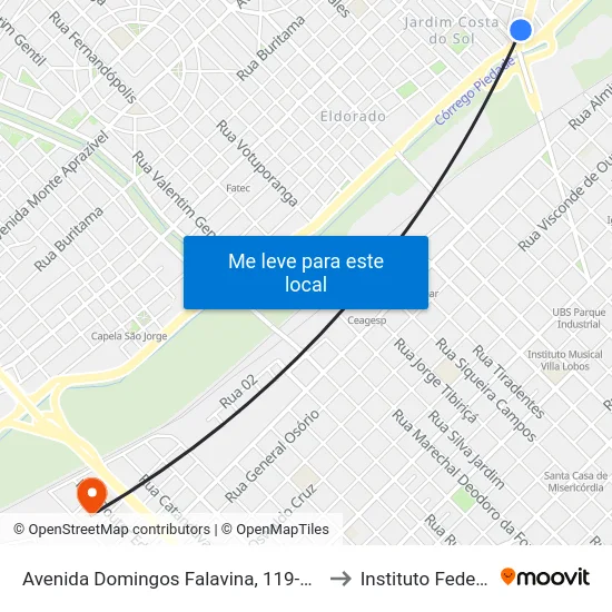 Avenida Domingos Falavina, 119-137 to Instituto Federal map