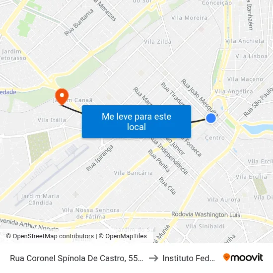 Rua Coronel Spínola De Castro, 55-155 to Instituto Federal map