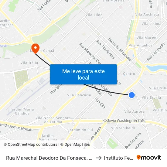 Rua Marechal Deodoro Da Fonseca, 3530-3538 to Instituto Federal map