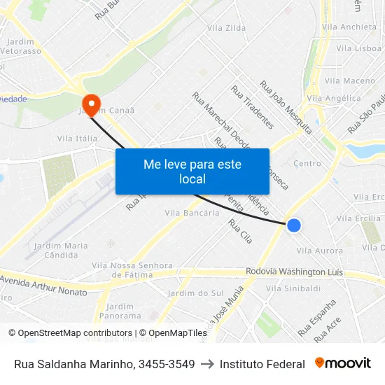 Rua Saldanha Marinho, 3455-3549 to Instituto Federal map